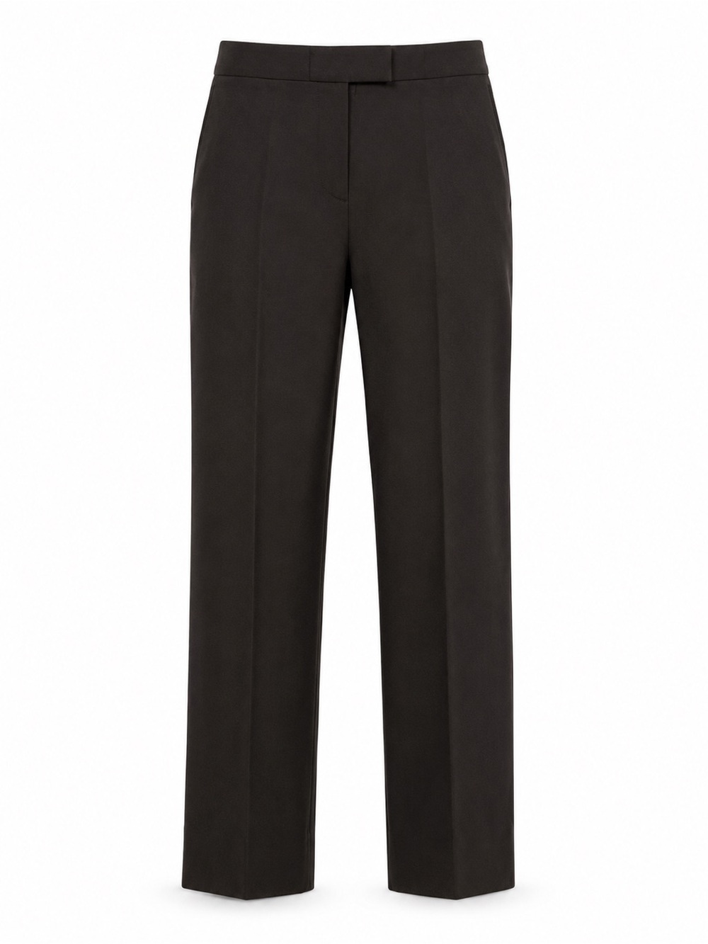 Cos Charcoal Brown Wool Straight Leg Trousers US 6 High Rise Minimalist Workwear